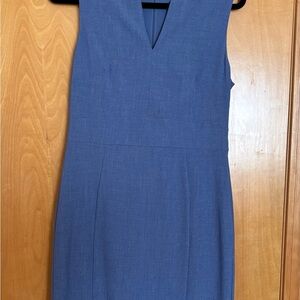 Banana Republic Sleeveless V-Neck Midi Dress in Denim Blue